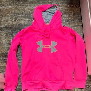 Under Armour Vibrant Pink Hoodie with Gray Logo